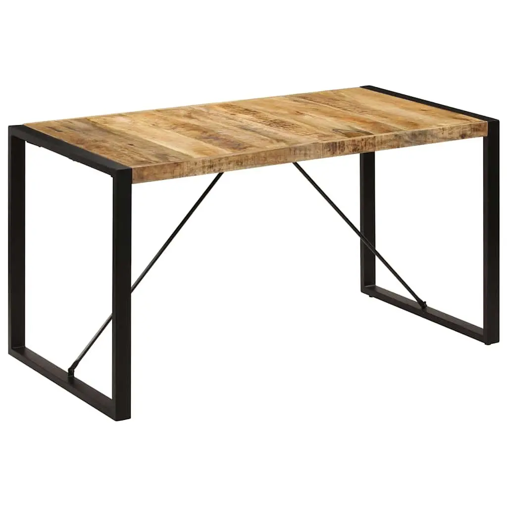 Dining Table Industrial Kitchen 140x70x75cm Solid Mango Wood Brown