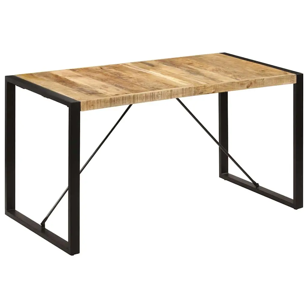 Dining Table Industrial Kitchen 140x70x75cm Solid Mango Wood Brown