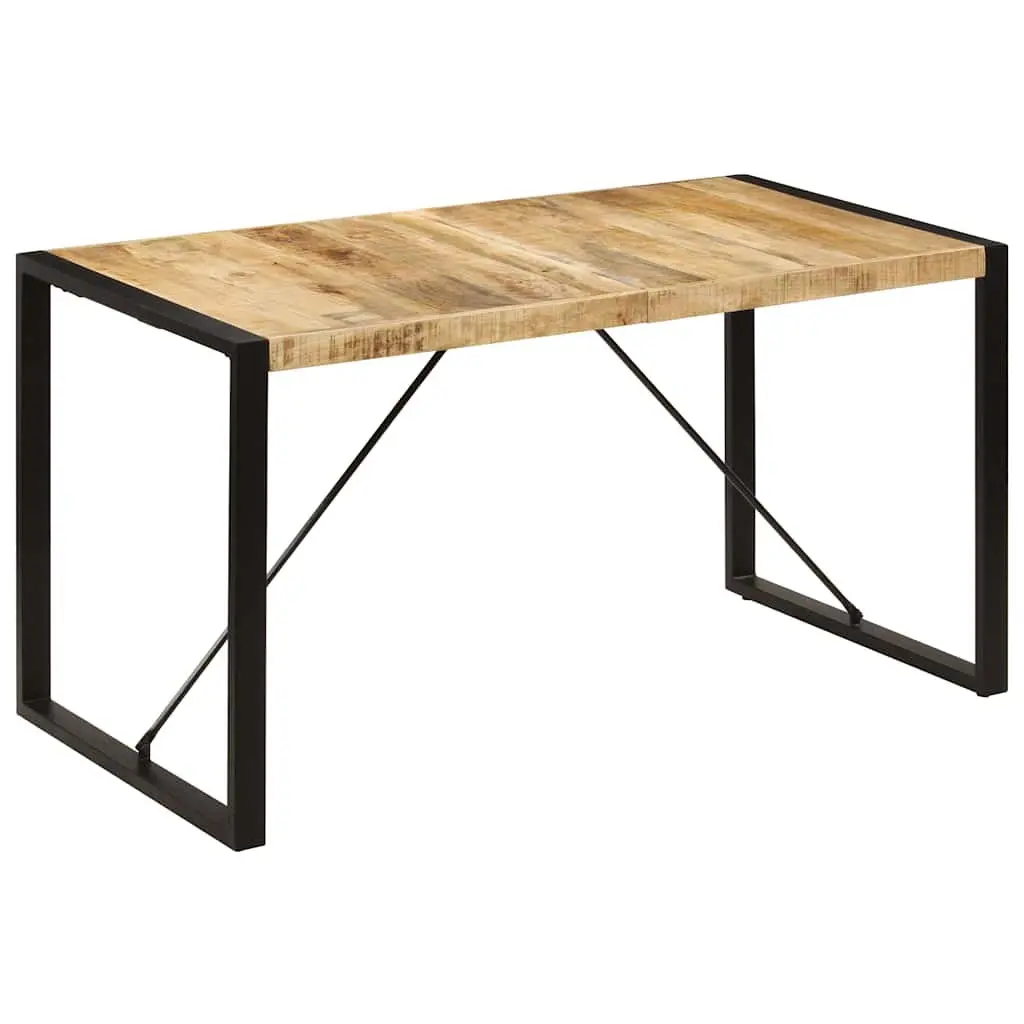 Dining Table Industrial Kitchen 140x70x75cm Solid Mango Wood Brown