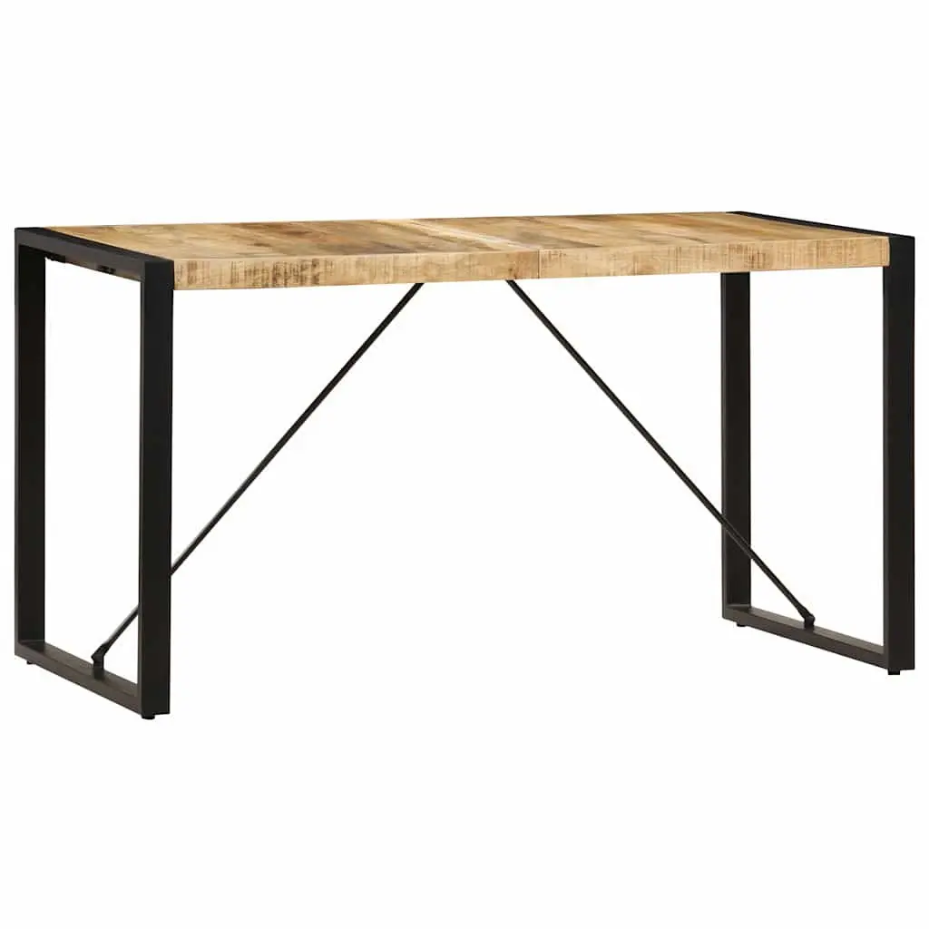 Dining Table Industrial Kitchen 140x70x75cm Solid Mango Wood Brown
