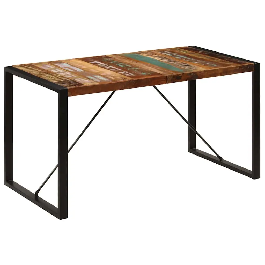 Dining Table 140x70x75 cm Solid Reclaimed Wood Rustic Kitchen Furniture