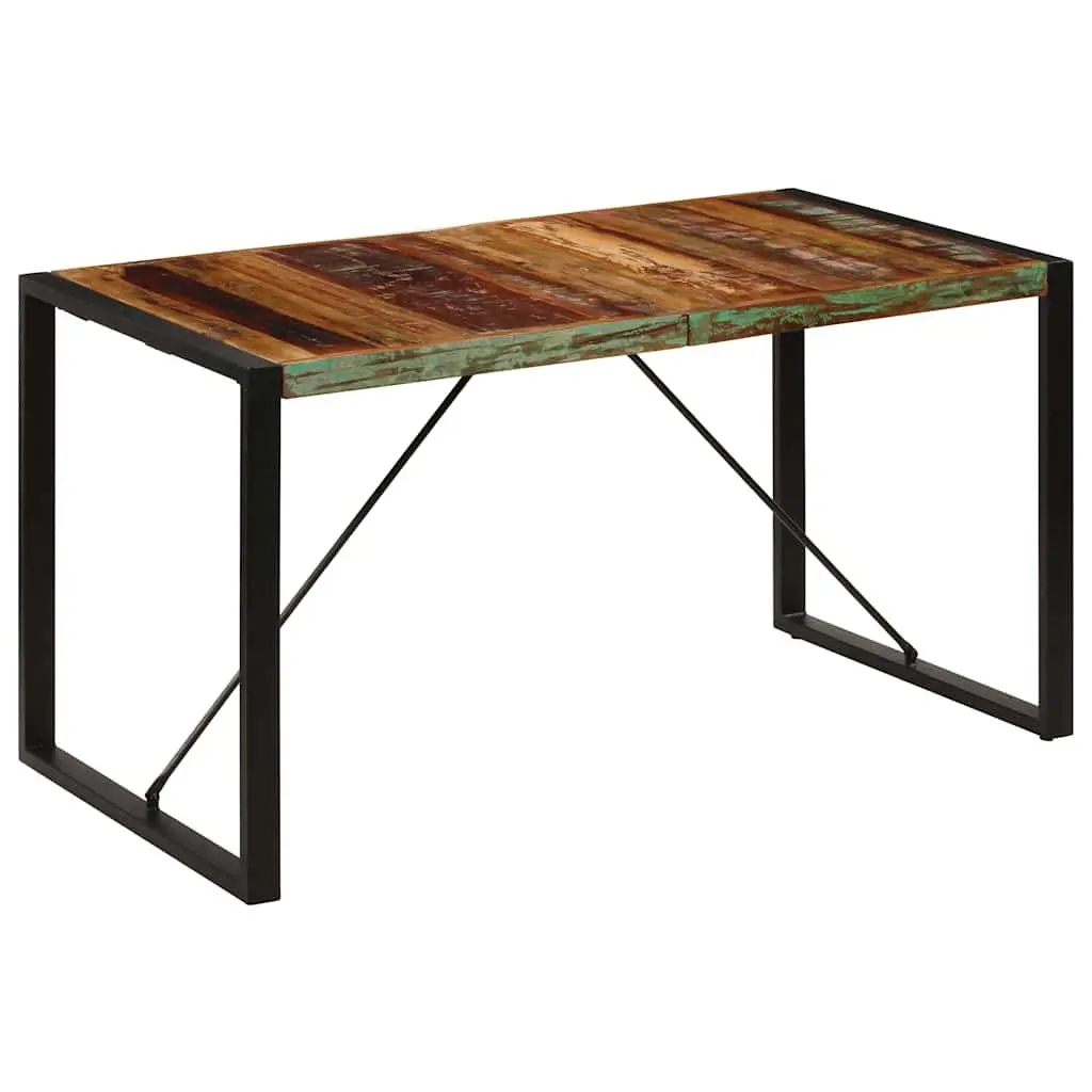 Dining Table 140x70x75 cm Solid Reclaimed Wood Rustic Kitchen Furniture