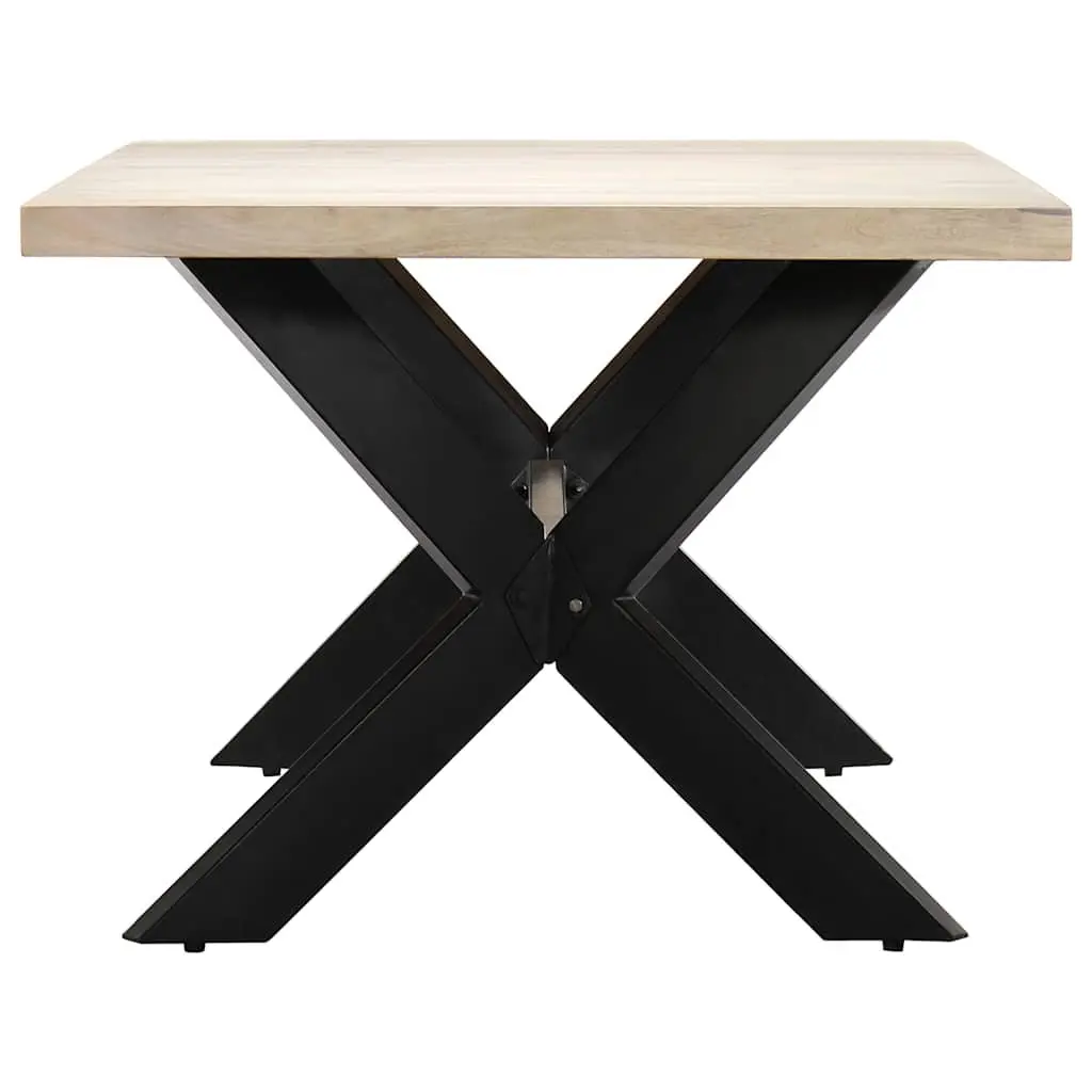 Dining Table White 200x100x75 cm Solid Mango Wood Kitchen Furniture Modern Style