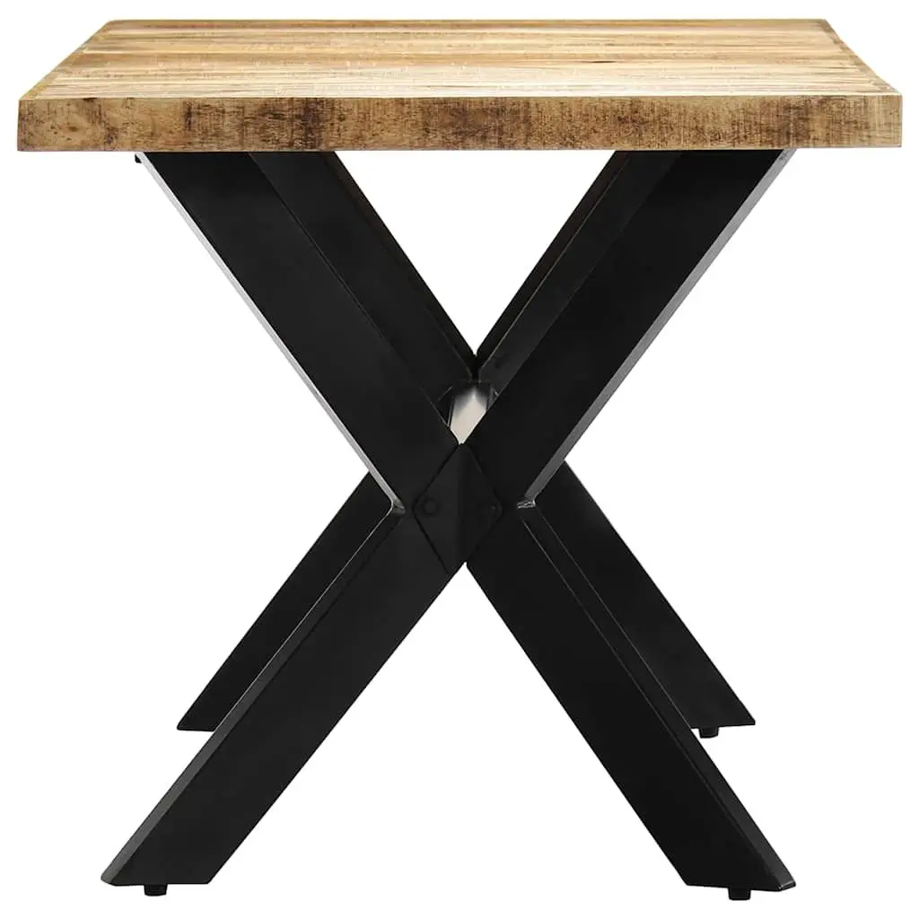 Dining Table Industrial Style 160x80x75 cm Solid Rough Mango Wood Brown