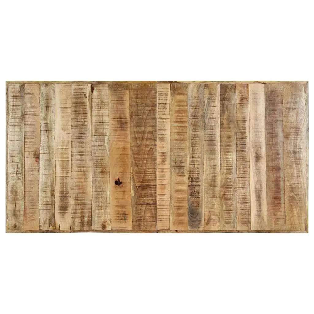 Dining Table Industrial Style 160x80x75 cm Solid Rough Mango Wood Brown