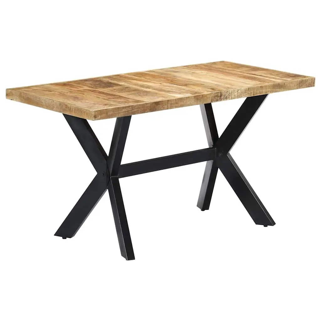 Dining Table Industrial Style 140x70x75 cm Solid Mango Wood Brown