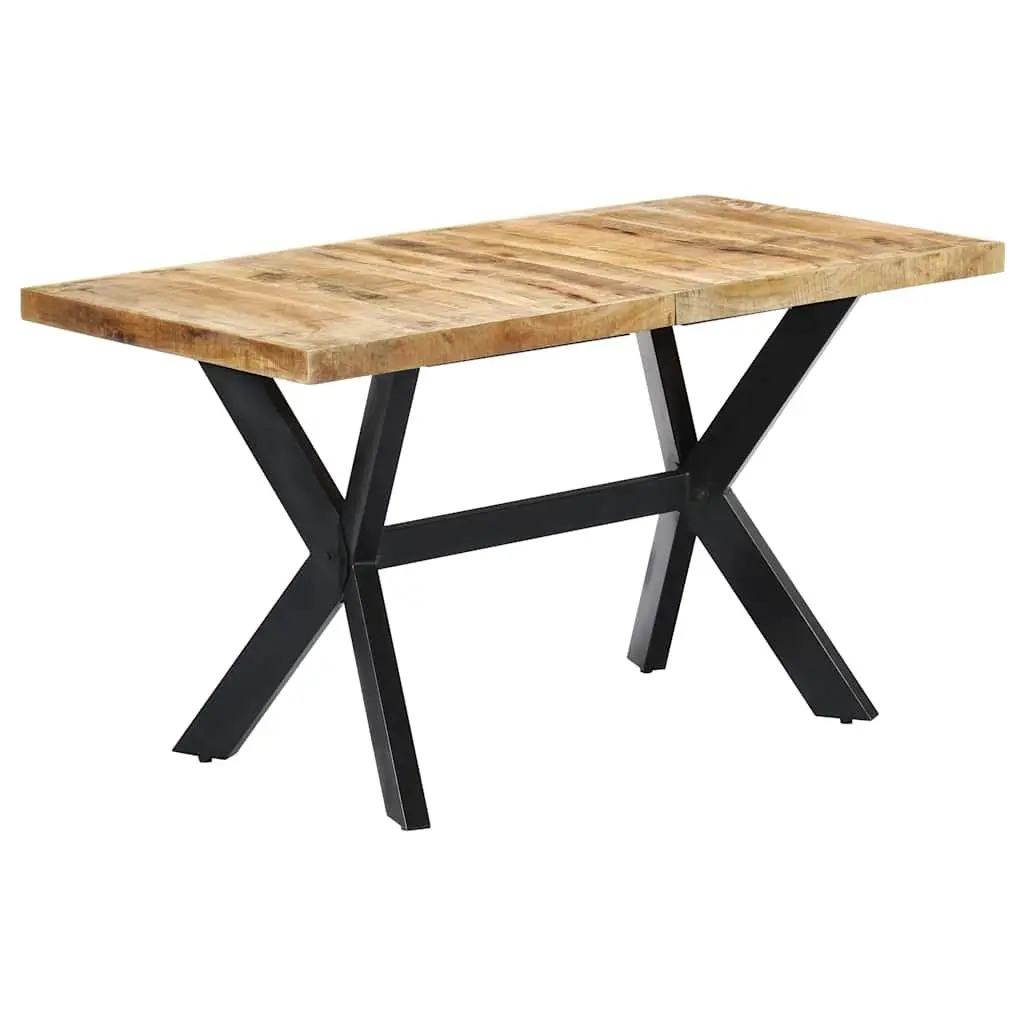 Dining Table Industrial Style 140x70x75 cm Solid Mango Wood Brown