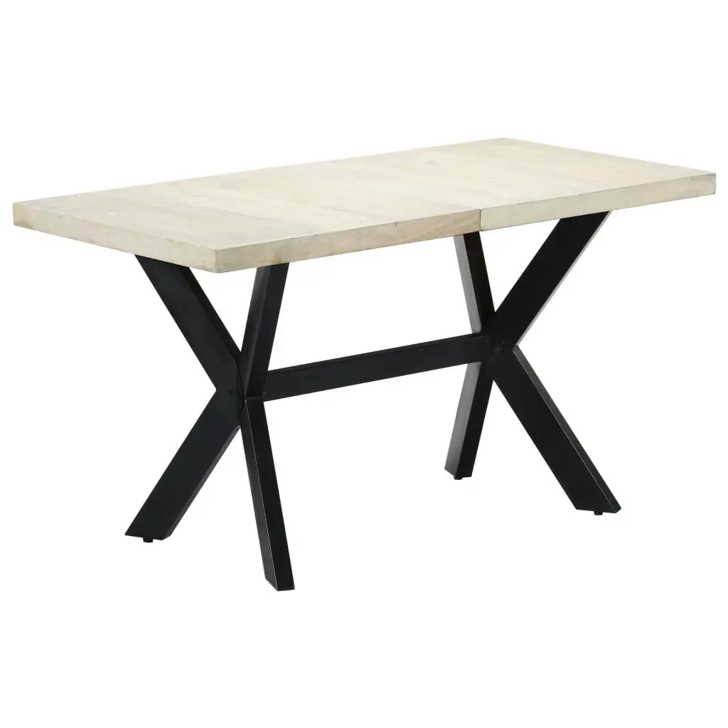 Dining Table 140x70x75cm Solid Mango Wood Kitchen Dining Room Furniture
