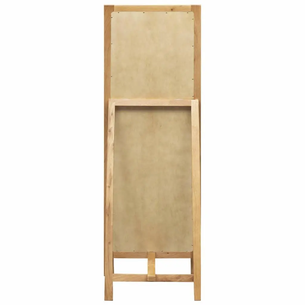 Freestanding Mirror Brown Solid Oak Wood Frame Bedroom Bathroom Hallway Decor 150 cm