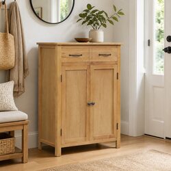 Practical Brown Shoe Cabinet with 4 Shelves and Drawer