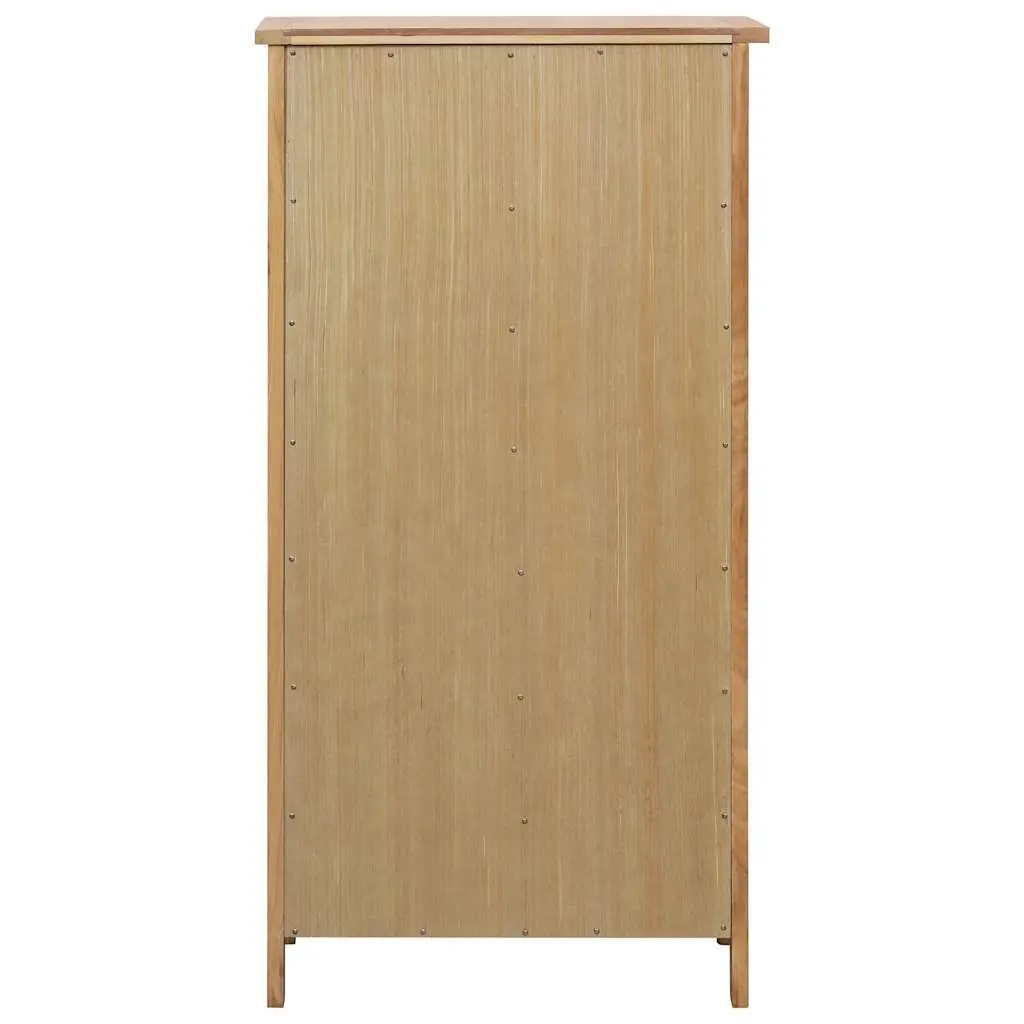 Shoe Cabinet Brown Solid Wood 4 Shelves 1 Drawer Storage Organiser