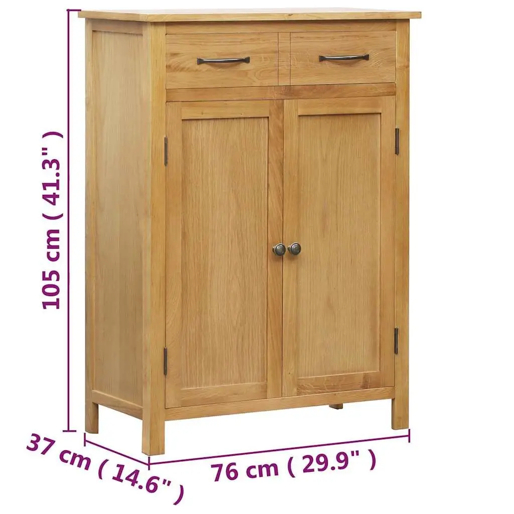 Shoe Cabinet Brown Solid Wood 4 Shelves 1 Drawer Storage Organiser
