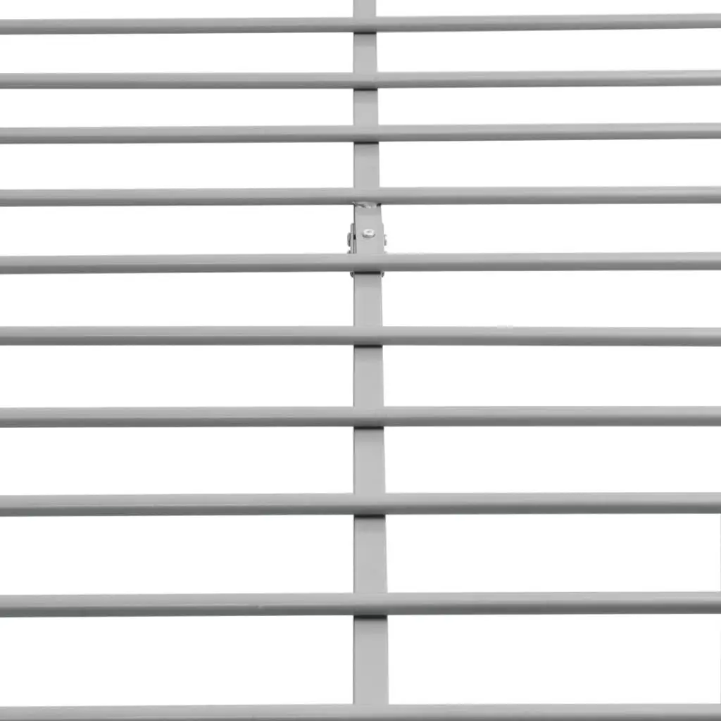 Queen Size Bed Frame Grey Metal Slat Base Bedroom Furniture