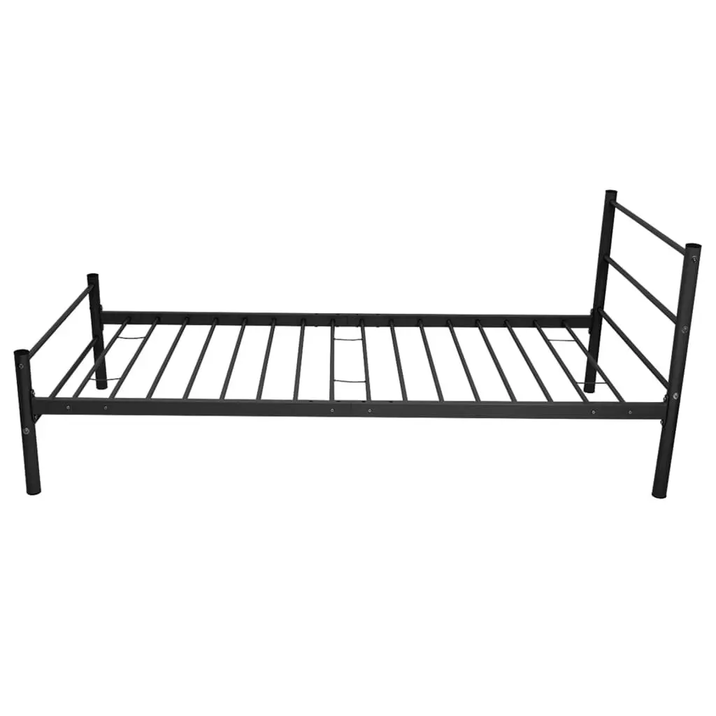 Black Metal King Single Bed Frame Slatted Base Bedroom Furniture No Mattress