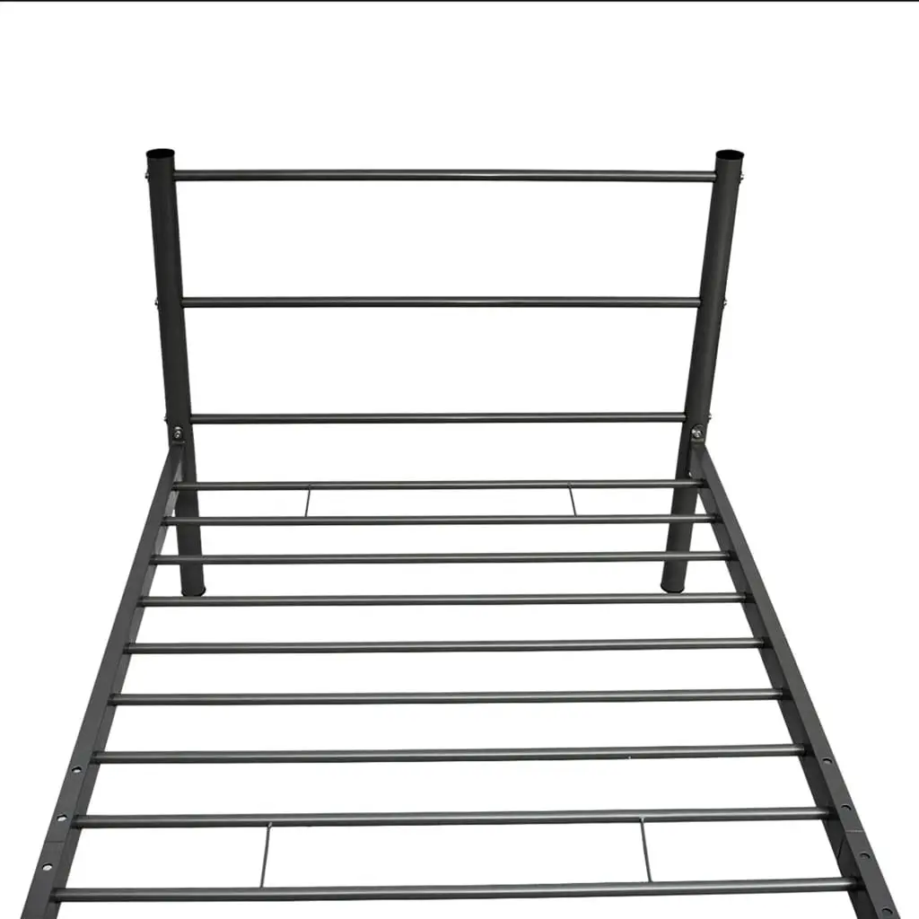Black Metal King Single Bed Frame Slatted Base Bedroom Furniture No Mattress