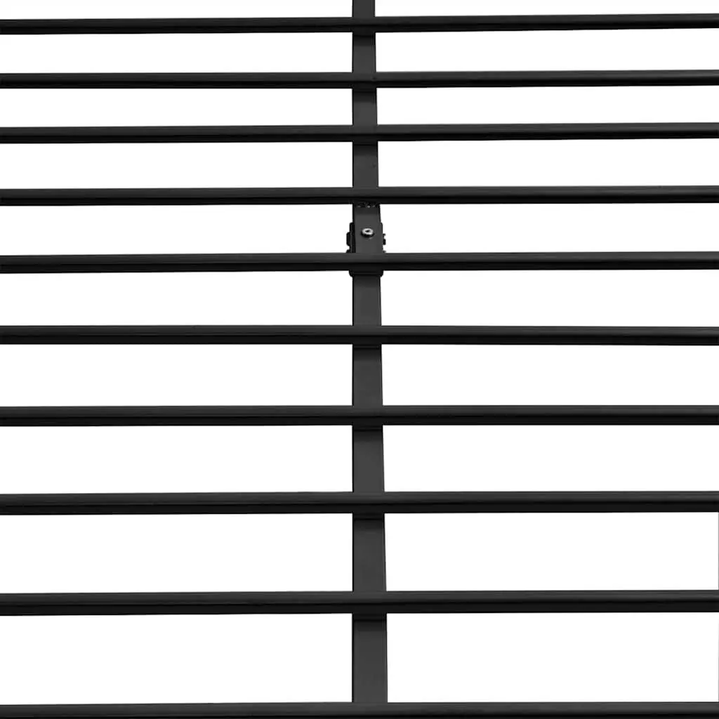 Double Bed Frame Black Metal Slatted Base 187 x 137 cm