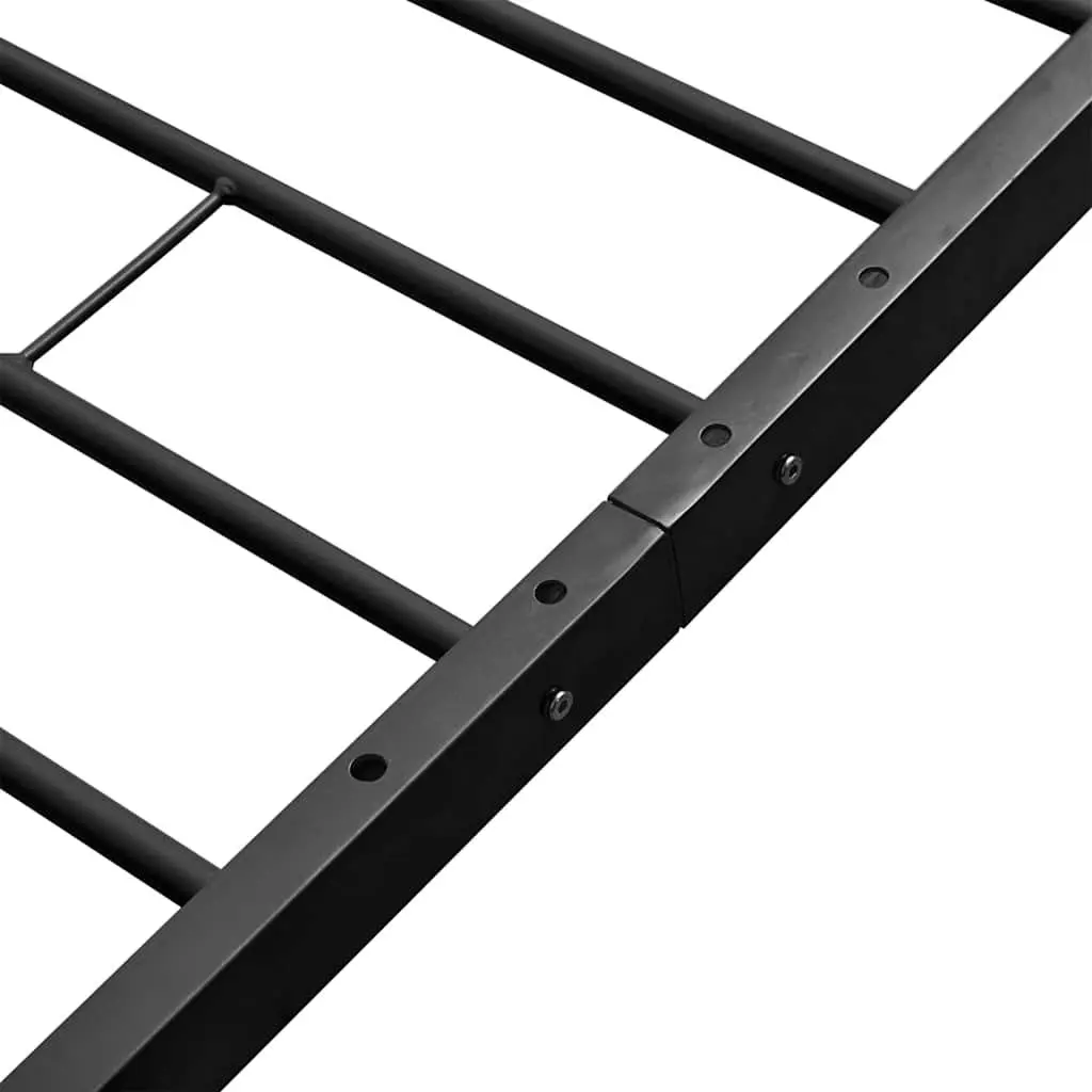Double Bed Frame Black Metal Slatted Base 187 x 137 cm