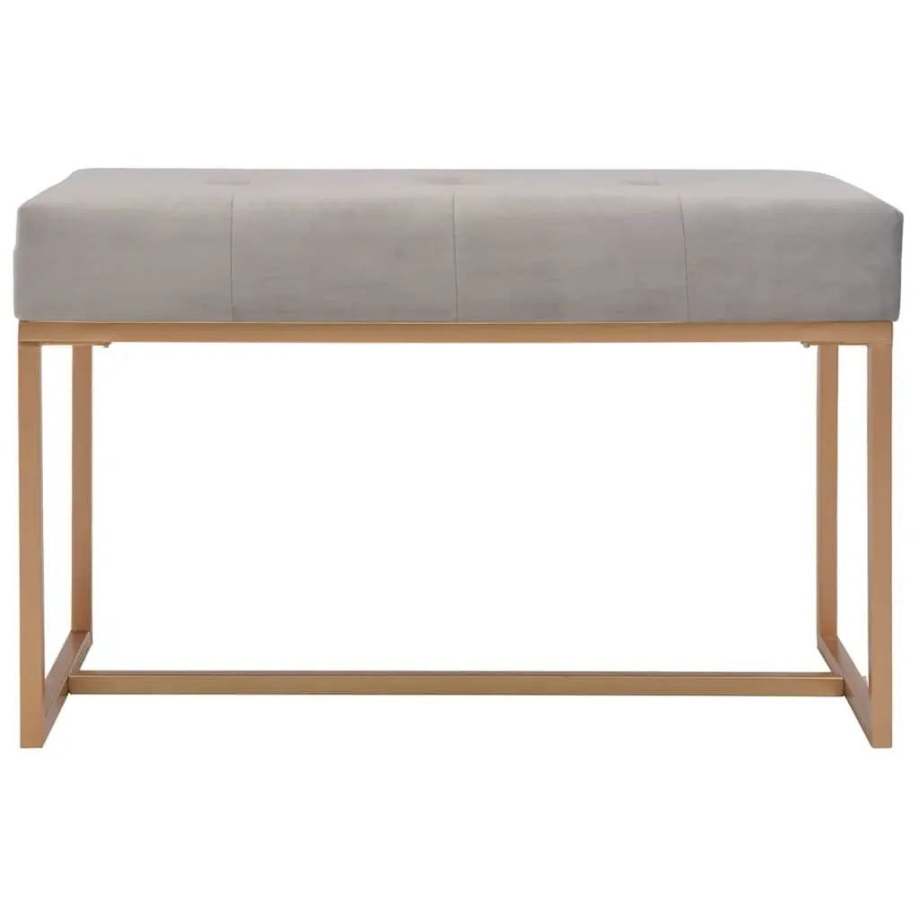 Velvet Bench 80cm Grey Hallway Seating Upholstered Entryway Living Room