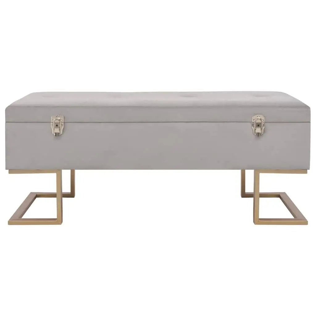 Grey Velvet Storage Bench