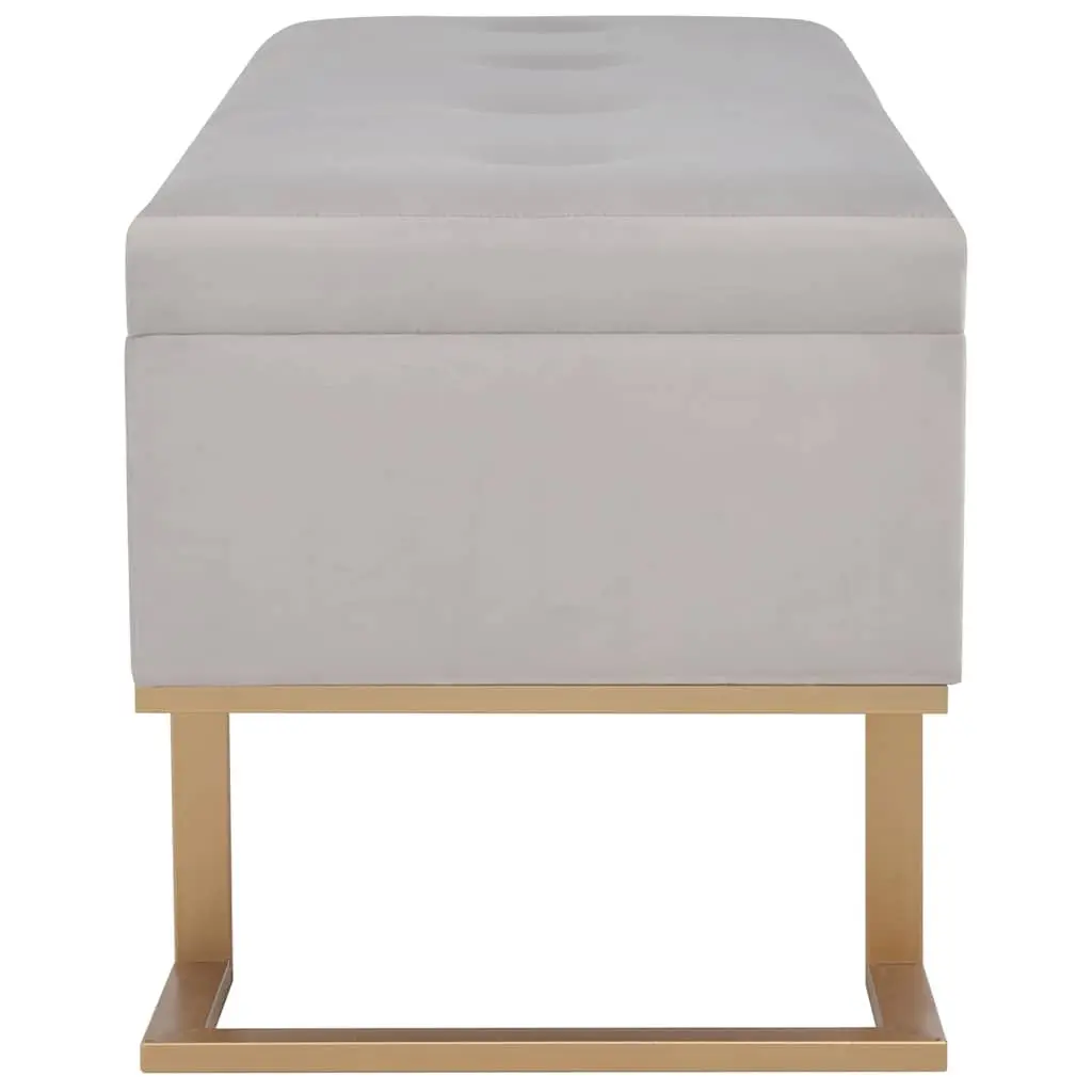 Grey Velvet Storage Bench