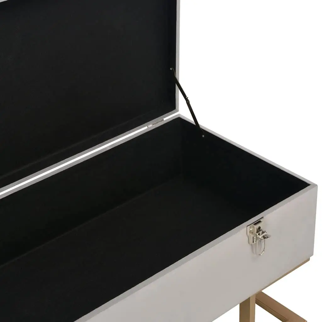 Grey Velvet Storage Bench