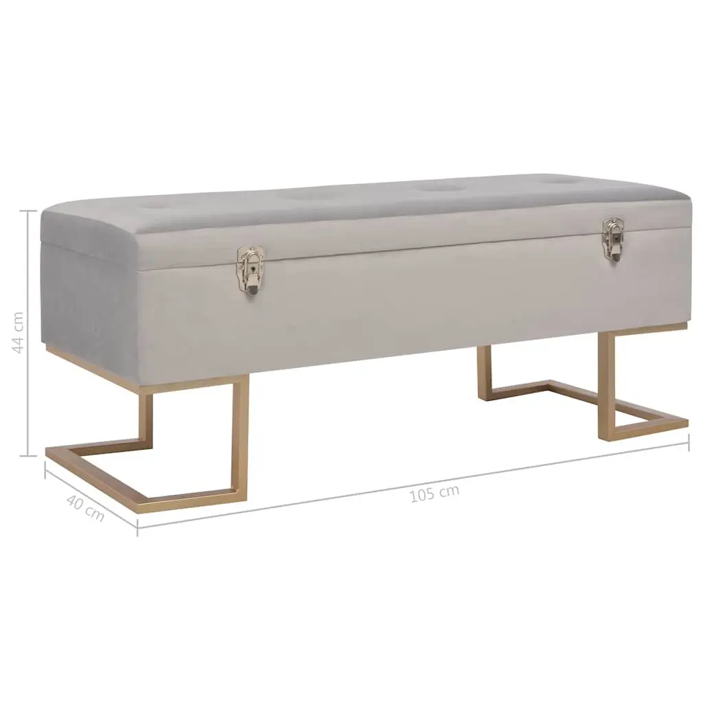 Grey Velvet Storage Bench