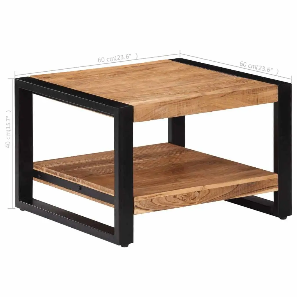 Coffee Table Retro Handmade 60x60x40 cm Brown Solid Acacia Wood