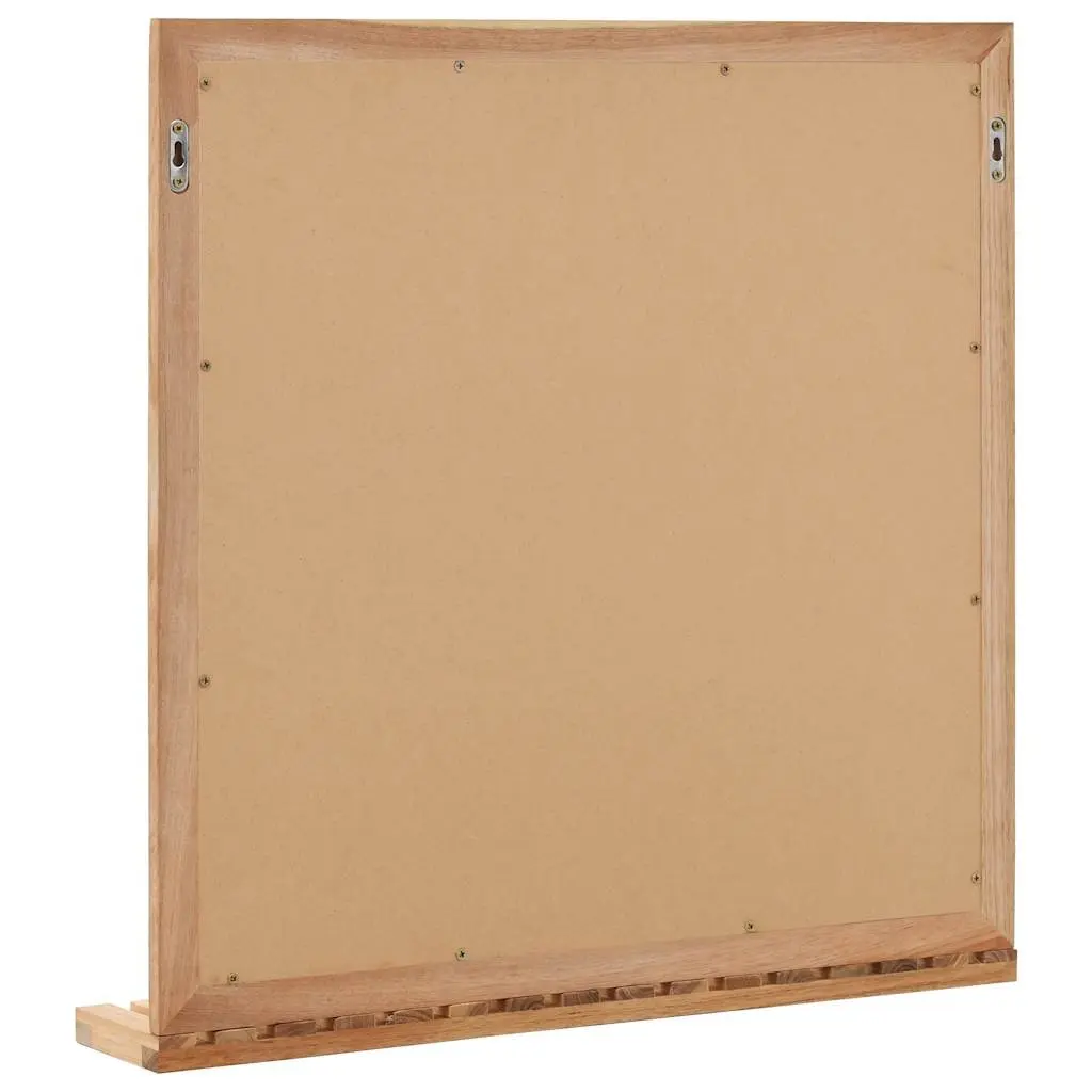 Bathroom Mirror with Shelf 60x12x62 cm Solid Walnut Wood Frame Brown