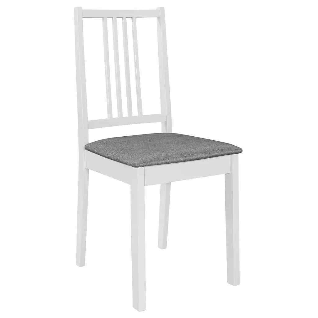 Dining Chairs Cushioned 4 Piece Solid Wood Kitchen Seating Set White