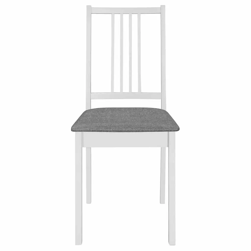 Dining Chairs Cushioned 4 Piece Solid Wood Kitchen Seating Set White
