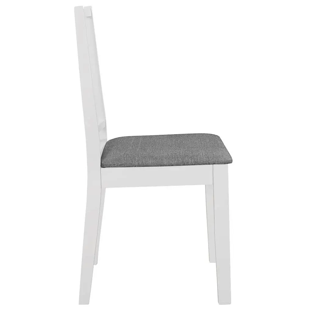 Dining Chairs Cushioned 4 Piece Solid Wood Kitchen Seating Set White