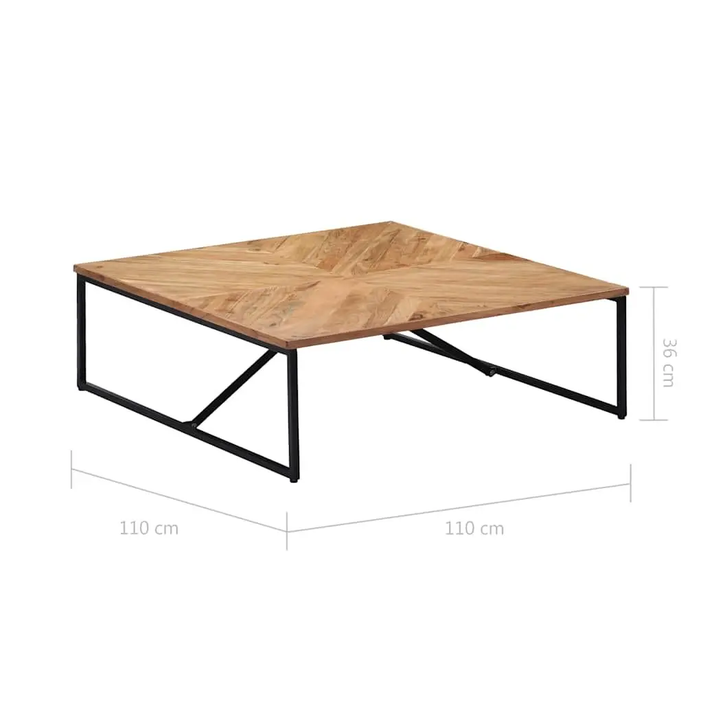 Coffee Table Solid Acacia Wood 110x110x36 cm Brown Living Room Furniture