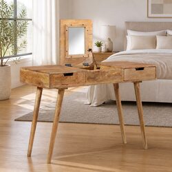 Affordable Solid Wood Dressing Table with Mirror