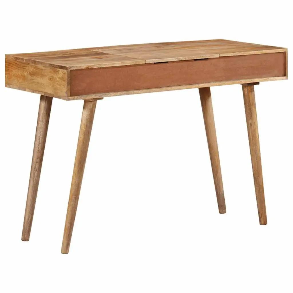 Dressing Table Bedroom Vanity 112x45x76 cm Brown Solid Mango Wood with Mirror 2 Drawers 4 Compartments