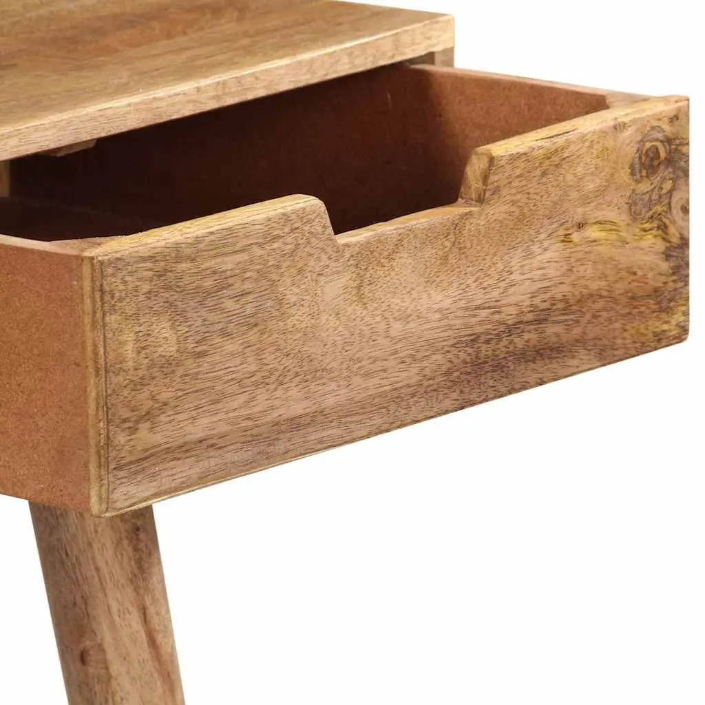 Dressing Table Bedroom Vanity 112x45x76 cm Brown Solid Mango Wood with Mirror 2 Drawers 4 Compartments