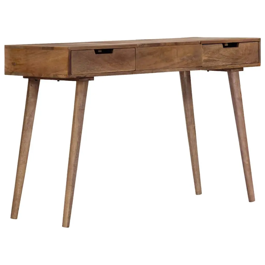 Dressing Table Bedroom Vanity 112x45x76 cm Brown Solid Mango Wood with Mirror 2 Drawers 4 Compartments