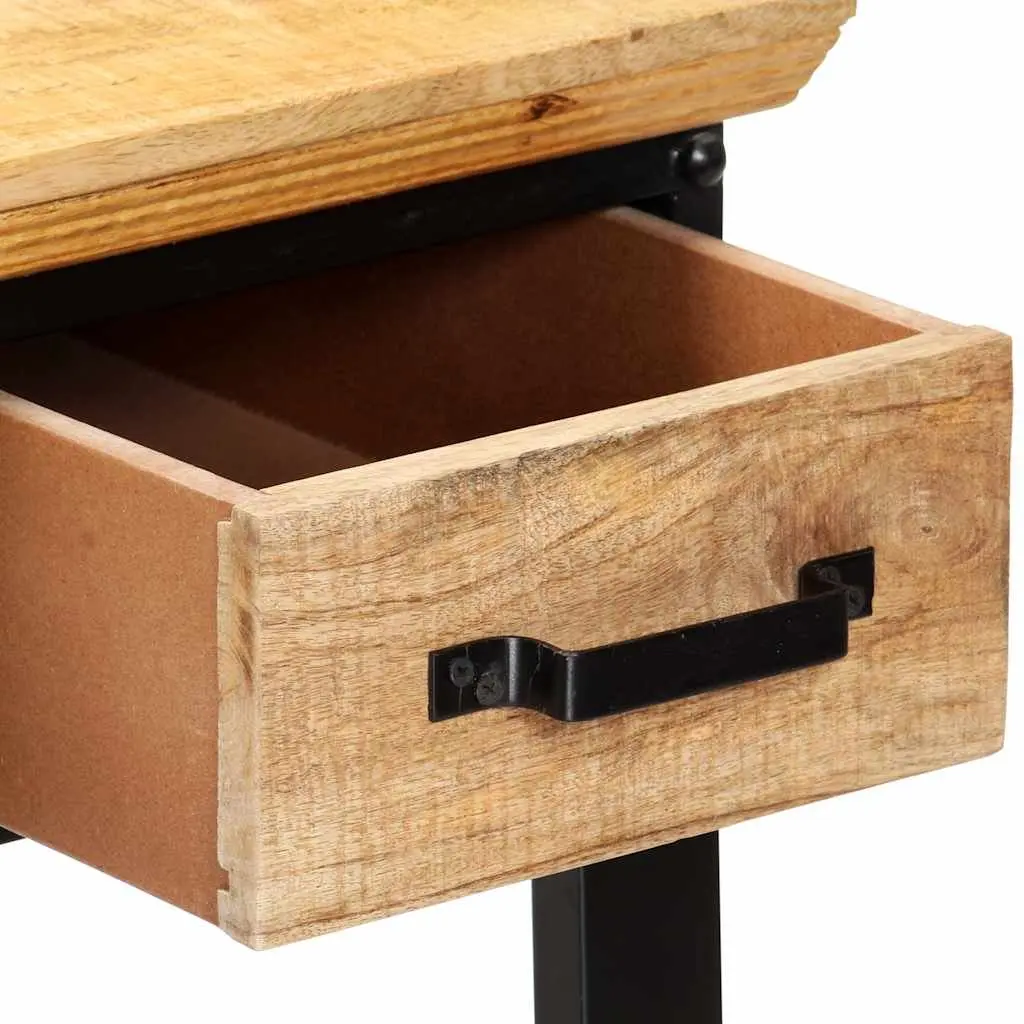 Writing Desk Office Table 110x50x76 cm Brown Solid Wood with 2 Drawers Storage