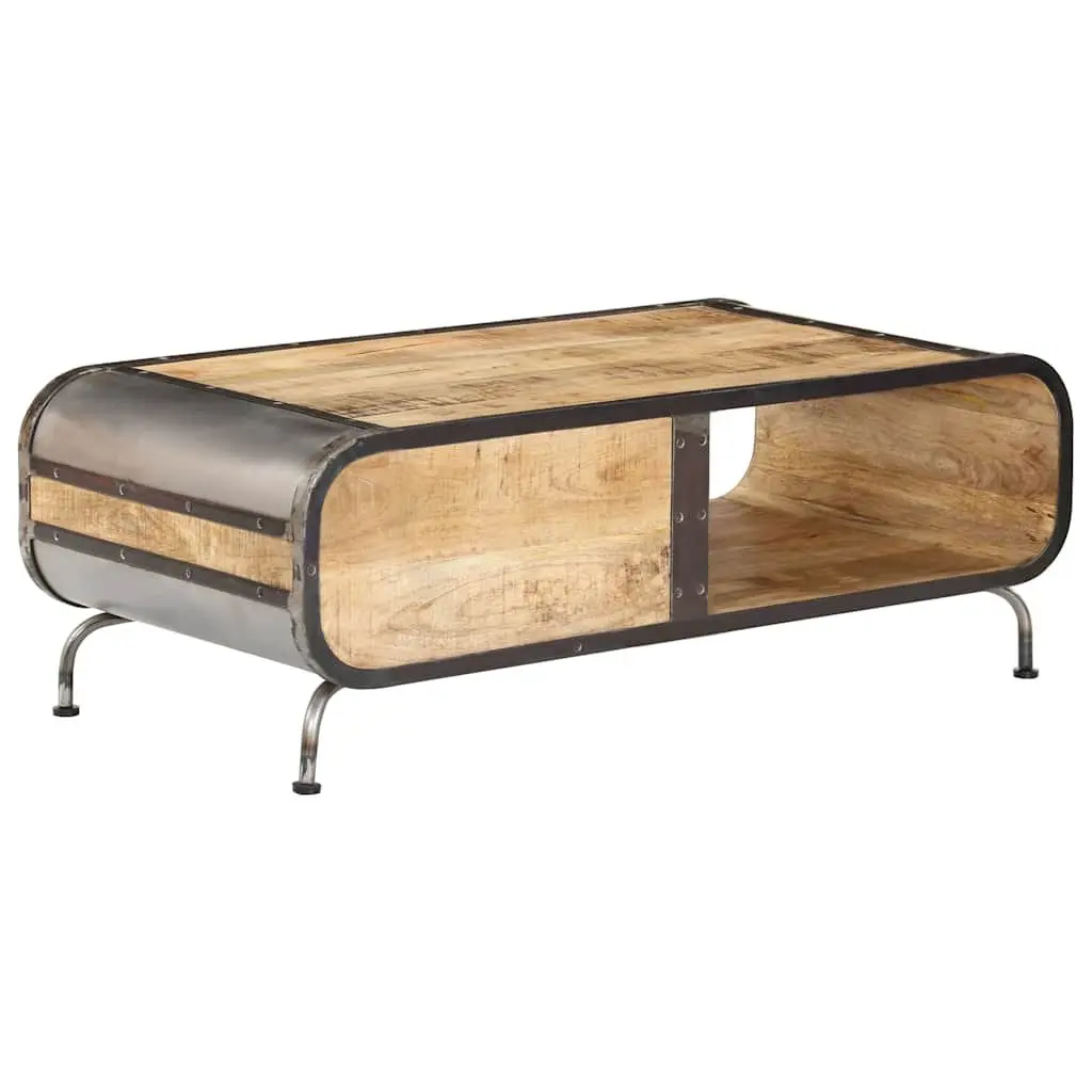 Coffee Table 100x50x35cm Solid Mango Wood Living Room Accent Storage Drawers
