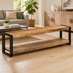 Reliable Solid Mango Wood TV Cabinet - Vintage Design