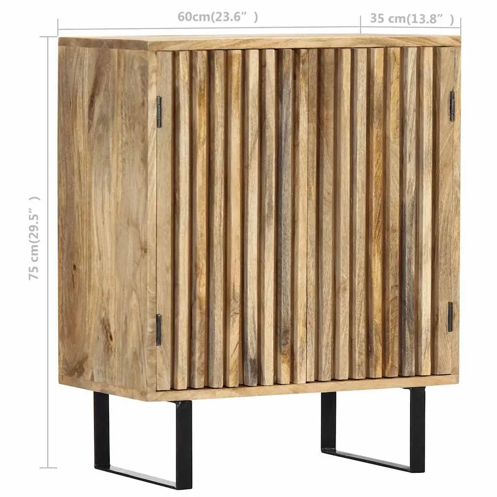 Sideboard Storage Cabinet 60x35x75 cm Brown Solid Mango Wood 2 Door