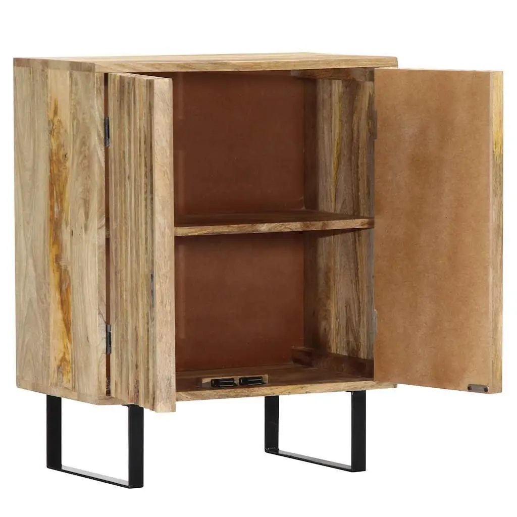 Sideboard Storage Cabinet 60x35x75 cm Brown Solid Mango Wood 2 Door
