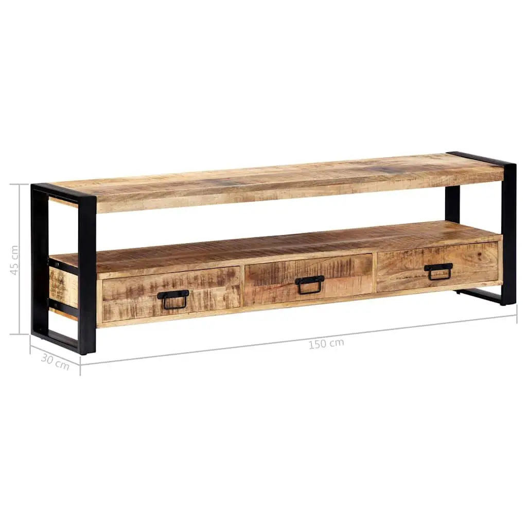 Rustic Lowboard TV Cabinet Solid Wood Storage 150x30x45 cm Brown