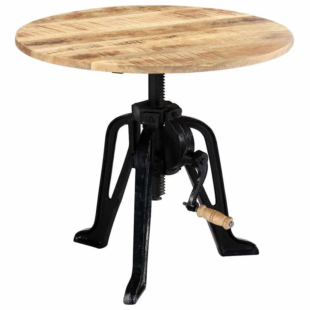 Adjustable Height Side Table with Mango Wood