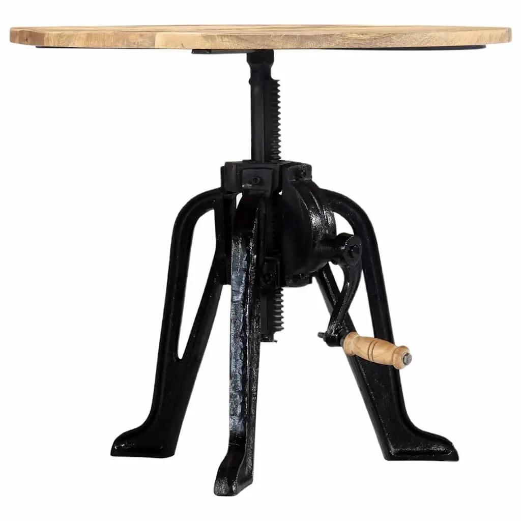Adjustable Height Side Table with Mango Wood