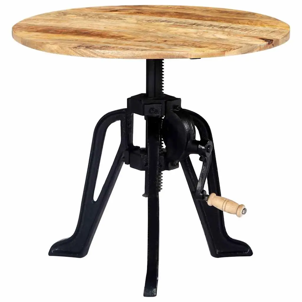 Adjustable Height Side Table with Mango Wood