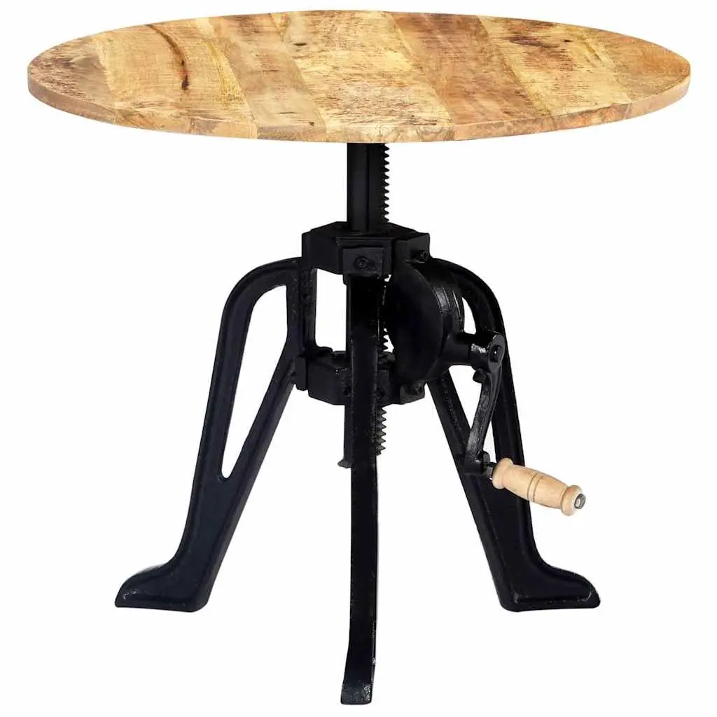 Adjustable Height Side Table with Mango Wood