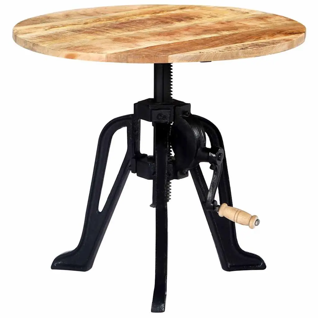 Adjustable Height Side Table with Mango Wood
