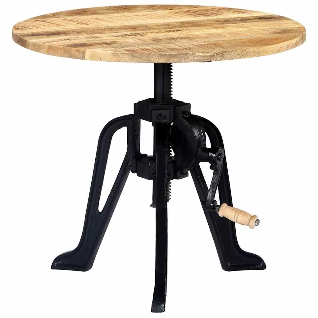 Adjustable Height Side Table with Mango Wood