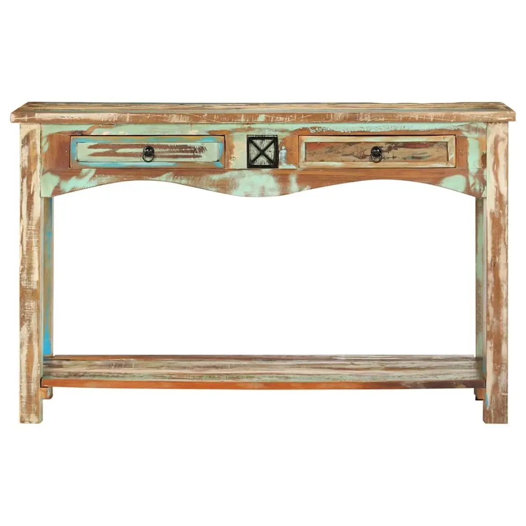 End Table Console Cabinet Solid Reclaimed Wood 120x40x75cm Multicolour