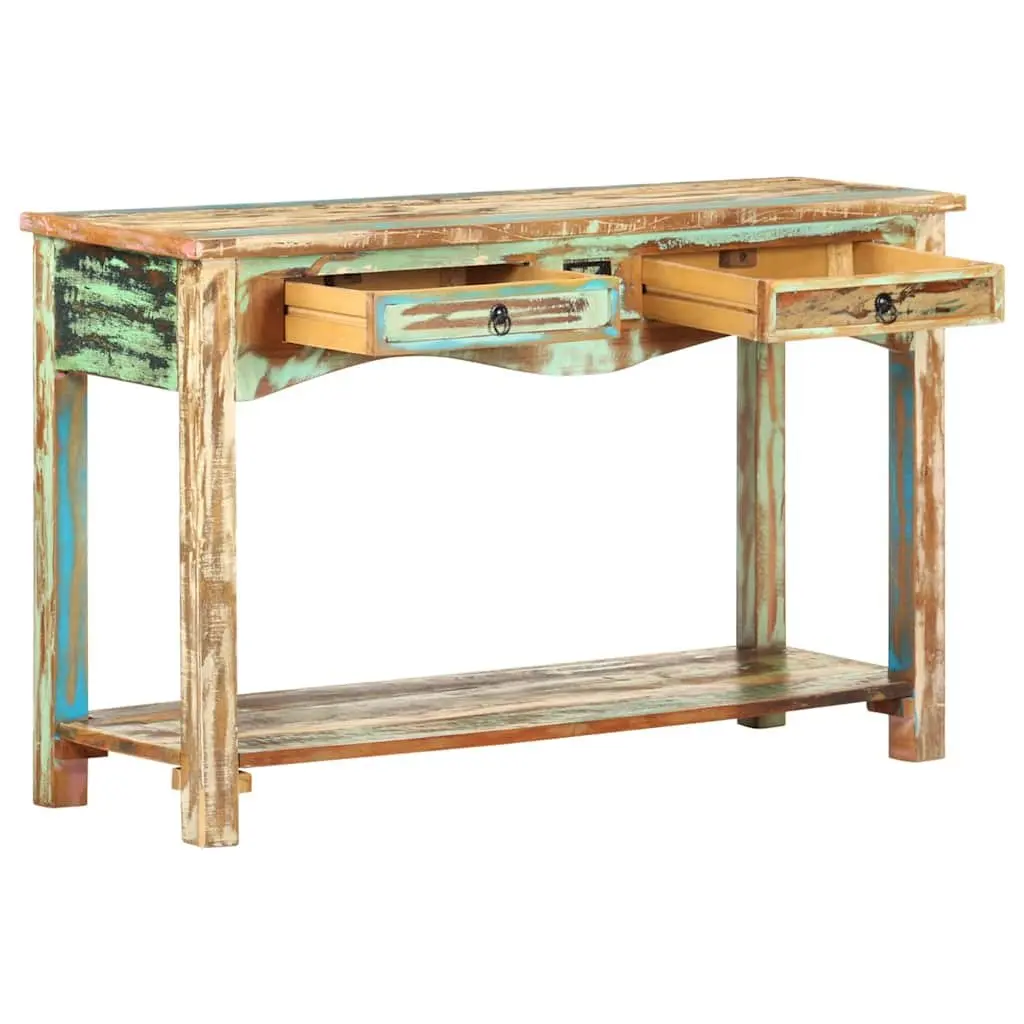 End Table Console Cabinet Solid Reclaimed Wood 120x40x75cm Multicolour